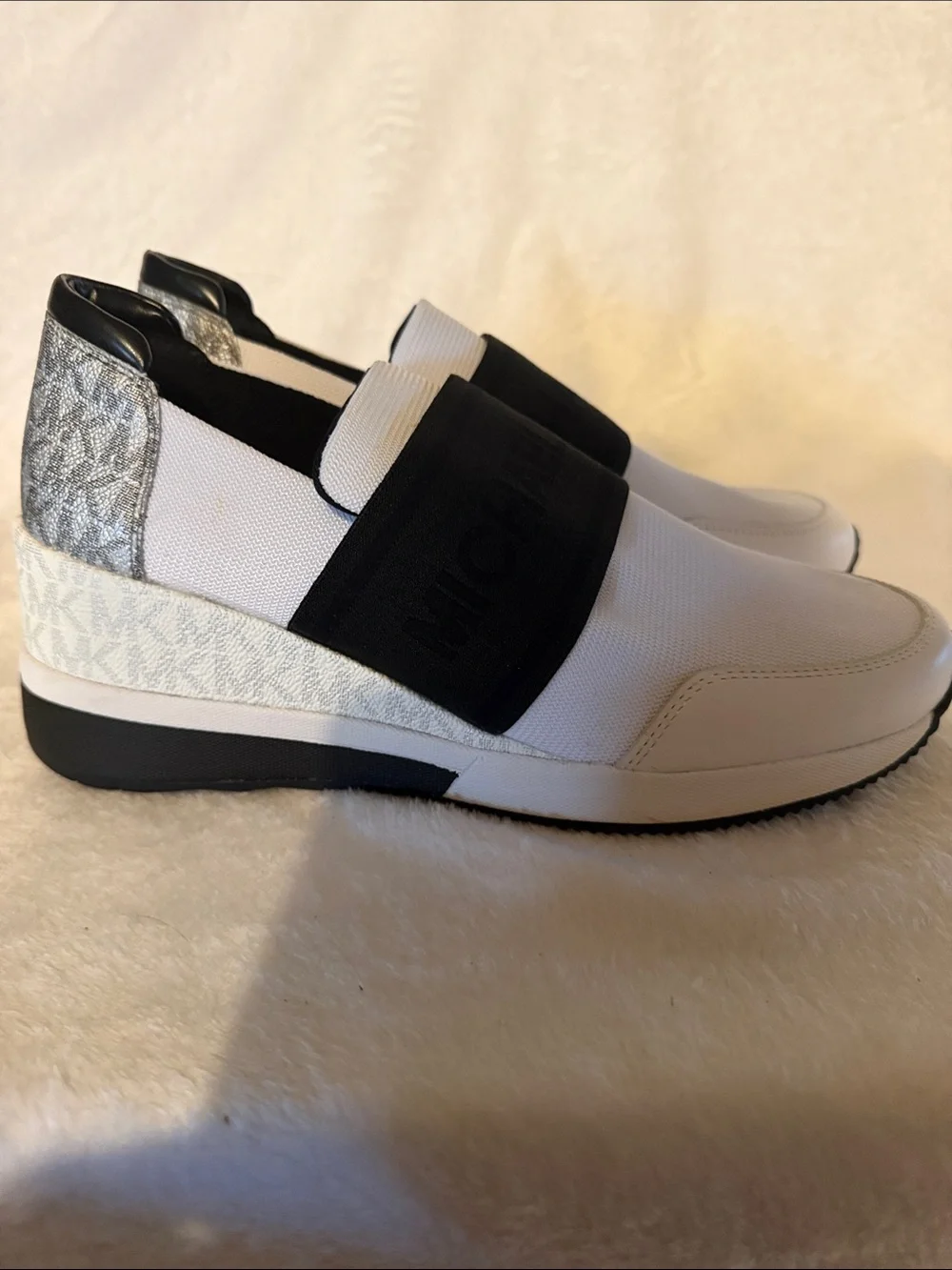 Michael Kors White and Black Slip-On Men's Sneaker